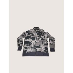 Flint Park Men's Camo Court Jacket | Black Grey | Size M